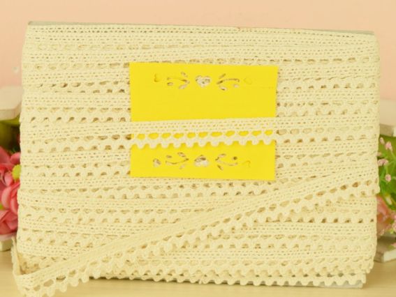 Стрічка мереживна ХБ ширина 13 мм, №06 бежевий колір арт. S266318, 1 м