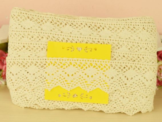 Лента кружевная ХБ ширина 45 мм, №07 бежевый цвет арт. 312850-02, 1 м