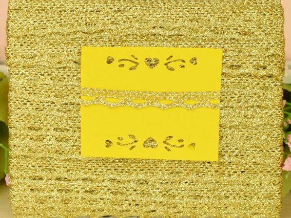 Стрічка мереживна парчова ширина 10 мм, №03 люрекс ЗОЛОТО, DX1001L 1 м