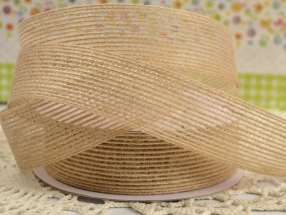 Лента Мешковина 25 мм, темный беж, 1 метр Лента Мешковина 25 мм, темный беж, 1 метр