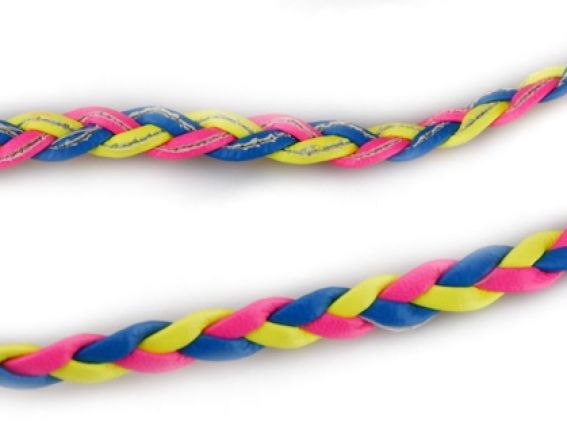 Шнур плетенный КОСИЧКА толщина 6,5х2мм, разноцветный, 1 м