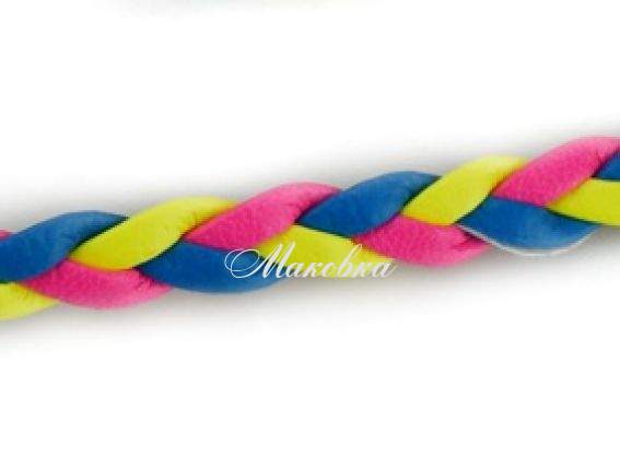Шнур плетенный КОСИЧКА 6,5х2мм, разноцветный, 1 м