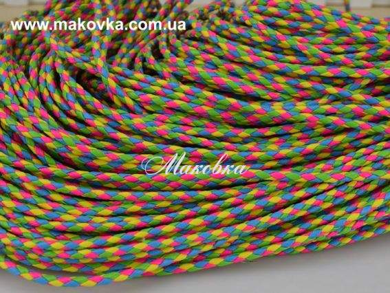 Шнур плетенный ПУ, 3 мм, разноцветный, 1 м