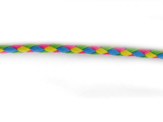 Шнур плетений, товщина 3 мм, різнокольоровий, 1 м, штучна шкіра