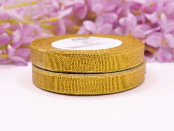 Стрічка 12 мм парчева Золота, бобинка Стрічка 12 мм парчева Золота, бобинка