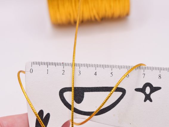 Металізований шнур колір ЗОЛОТИЙ товщина 2мм, з сердечником