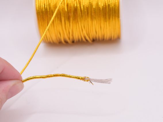 Металізований шнур колір ЗОЛОТИЙ товщина 2мм, з сердечником
