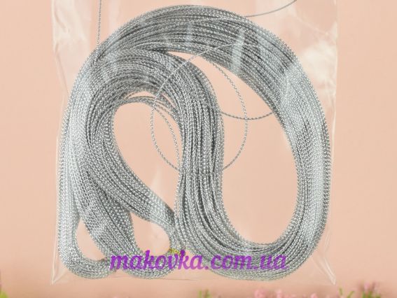 Шнур металлизированный СЕРЕБРЯНЫЙ, 1 мм, 100м