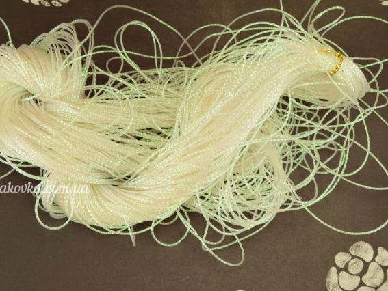 Металлизированный шнур цвет  Белый голографический, 1 мм, 100м