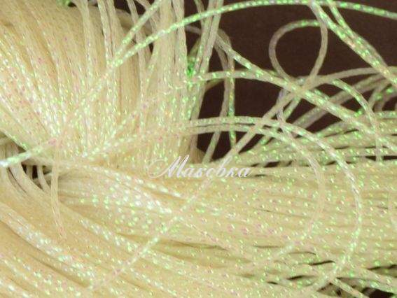 Шнур металлизированный Белый голографический, 1 мм, 100м