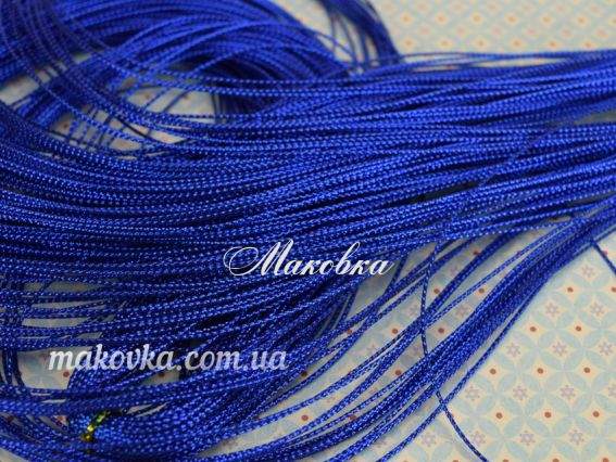 Шнур метализированный СИНИЙ, 1 мм, моток 100м , 158161