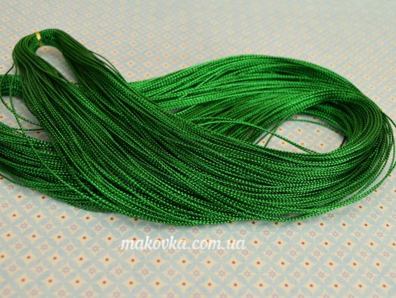Шнур метализированный ЗЕЛЕНЫЙ, 1 мм, моток 100м , 158162