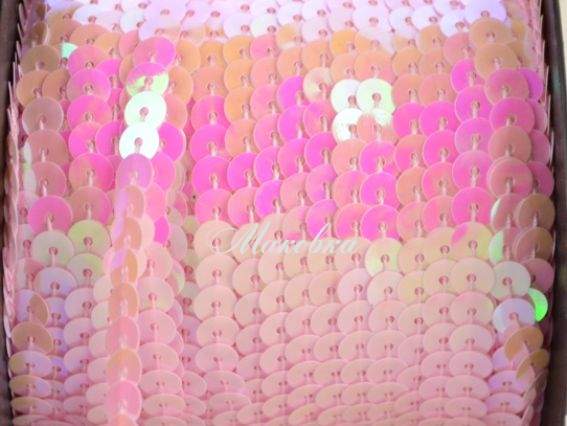 Стрічка з паєток Хамелеон світло-рожева, 1 метр