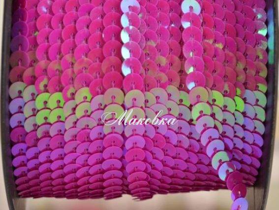 Стрічка з паєток Хамелеон темно-рожева, 1 метр