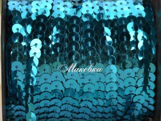 Стрічка з паєток 6 мм морська хвиля, 1 метр