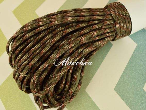 Шнур парашютный 330 , толщина 4мм, Хаки-коричневый ромб, 7 жил. 31м/шт Шнур парашютный 330 , толщина 4мм, Хаки-коричневый ромб, 7 жил. 31м/шт