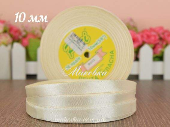 Стрічка атласна 10 мм Peri колір 003 слонова кістка, бобінка 36 ярд Стрічка атласна 10 мм Peri колір 003 слонова кістка, бобінка 36 ярд