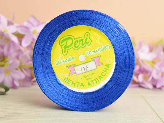 Атласная лента ширина 10 мм Peri цвет 179 светло-синий бобинка 36 ярд