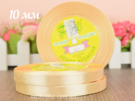 Лента атласная 10 мм Peri цвет 60 бледно-персиковый, бобинка 36 ярд Лента атласная 10 мм Peri цвет 60 бледно-персиковый, бобинка 36 ярд