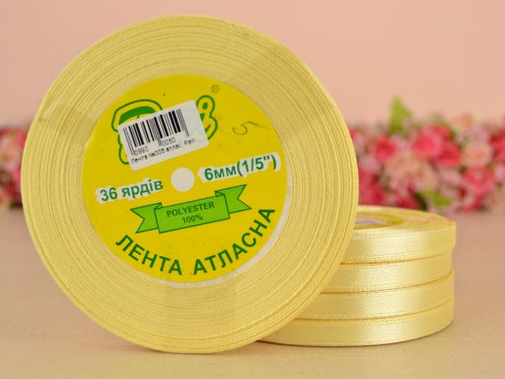 Лента атласная 6 мм Peri цвет 005 бобинка 36 ярд Лента атласная 6 мм Peri цвет 005 бобинка 36 ярд