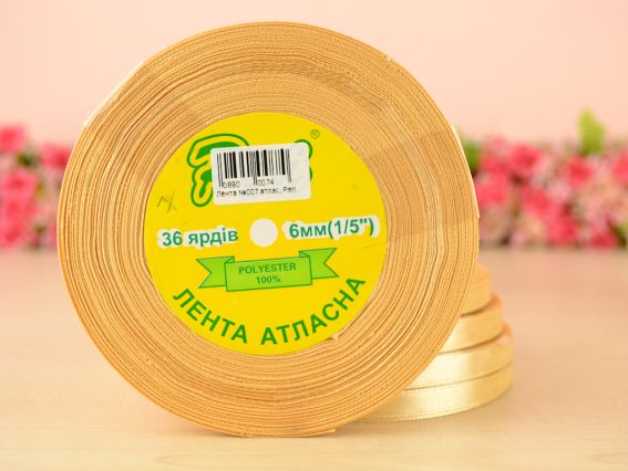 Лента атласная 6 мм Peri цвет 007 бобинка 36 ярд Лента атласная 6 мм Peri цвет 007 бобинка 36 ярд