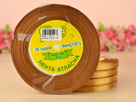 Лента атласная 6 мм Peri цвет 019 бобинка 36 ярд Лента атласная 6 мм Peri цвет 019 бобинка 36 ярд