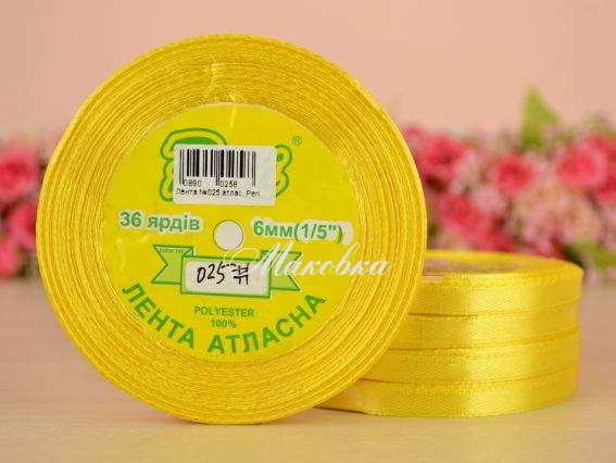 Лента атласная 6 мм Peri цвет 025 бобинка 36 ярд