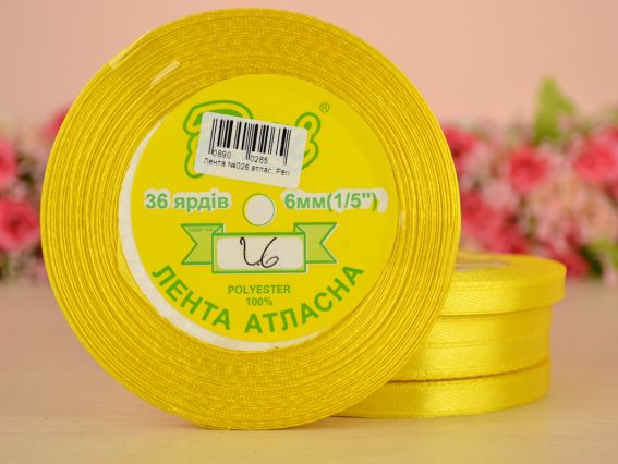 Лента атласная 6 мм Peri цвет 026 бобинка 36 ярд