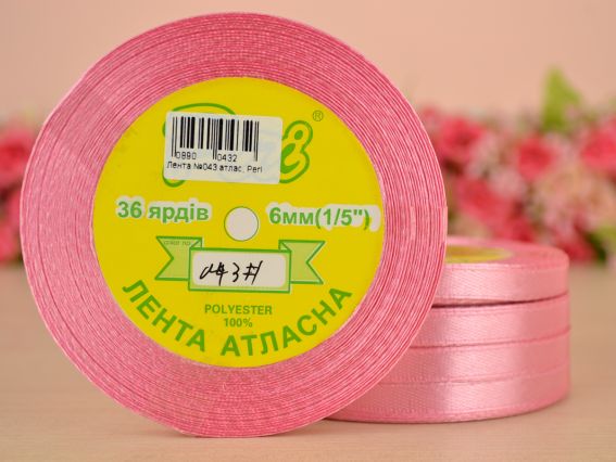 Лента атласная 6 мм Peri цвет 043 бобинка 36 ярд Лента атласная 6 мм Peri цвет 043 бобинка 36 ярд