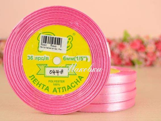 Лента атласная 6 мм Peri цвет 044 бобинка 36 ярд