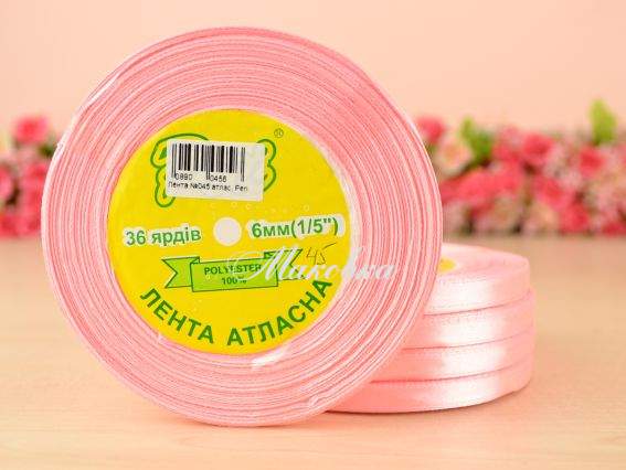 Лента атласная 6 мм Peri цвет 045 бобинка 36 ярд