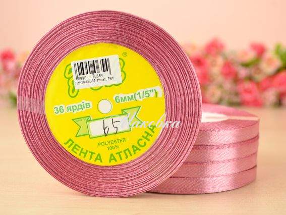 Лента атласная 6 мм Peri цвет 065 бобинка 36 ярд