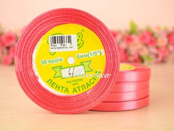 Лента атласная 6 мм Peri цвет 066 бобинка 36 ярд