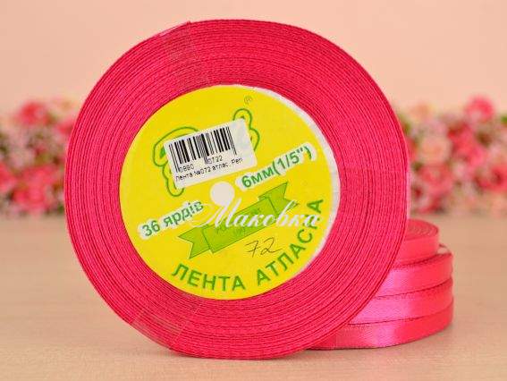 Лента атласная 6 мм Peri цвет 072 бобинка 36 ярд