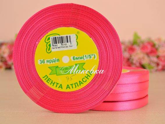 Лента атласная 6 мм Peri цвет 075 бобинка 36 ярд