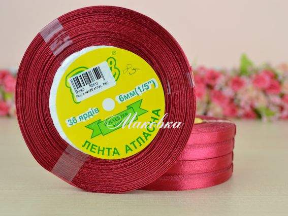 Лента атласная 6 мм Peri цвет 085 бобинка 36 ярд