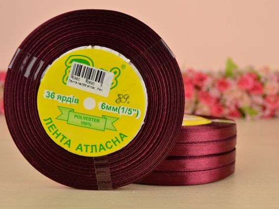 Лента атласная 6 мм Peri цвет 089 бобинка 36 ярд Лента атласная 6 мм Peri цвет 089 бобинка 36 ярд