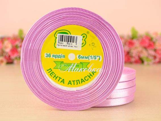 Лента атласная 6 мм Peri цвет 091 бобинка 36 ярд