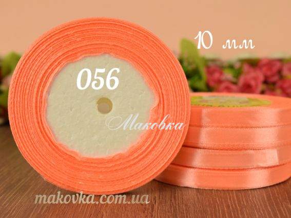 Лента атласная 10 мм Peri цвет 056 персиковый неоновый, бобинка 36 ярд