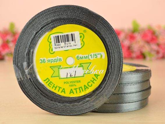 Лента атласная 6 мм Peri цвет 127 бобинка 36 ярд