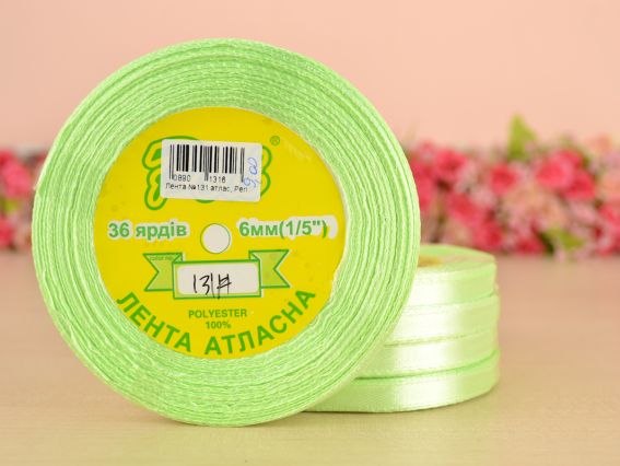 Лента атласная 6 мм Peri цвет 131 бобинка 36 ярд