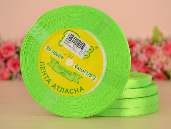 Лента атласная 6 мм Peri цвет 141 бобинка 36 ярд