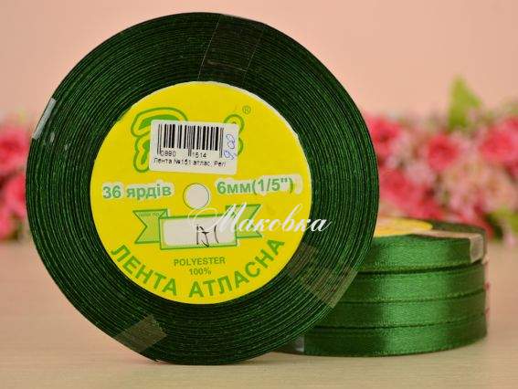 Лента атласная 6 мм Peri цвет 151 бобинка 36 ярд