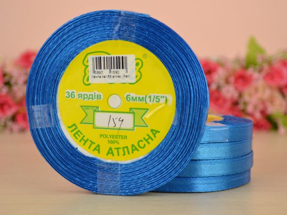 Лента атласная 6 мм Peri цвет 159 бобинка 36 ярд