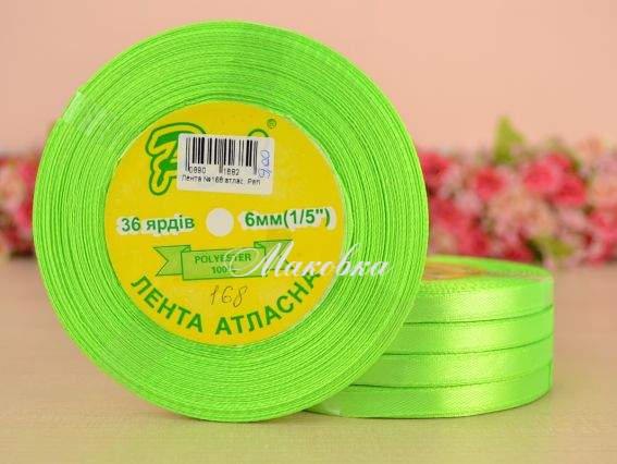 Лента атласная 6 мм Peri цвет 168 бобинка 36 ярд