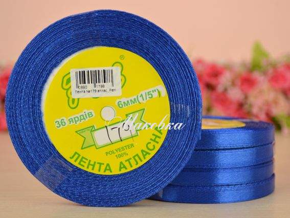 Лента атласная 6 мм Peri цвет 179 бобинка 36 ярд