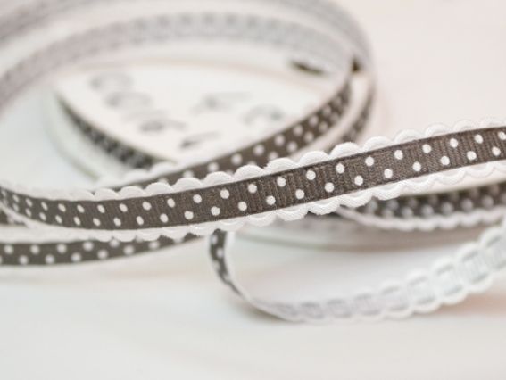 Декоративная репсовая лента №02 Горошек, 10 мм, черная, 1 м Декоративная репсовая лента №02 Горошек, 10 мм, черная, 1 м