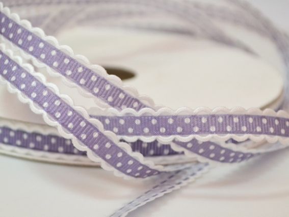 Декоративная репсовая лента №11 Горошек, 10 мм, светло-фиолетовая, 1 м Декоративная репсовая лента №11 Горошек, 10 мм, светло-фиолетовая, 1 м