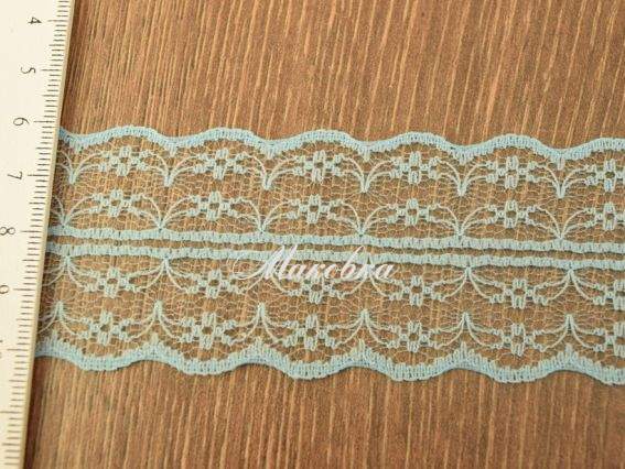 Кружево гипюр 45 мм, №01 голубое, 1 м