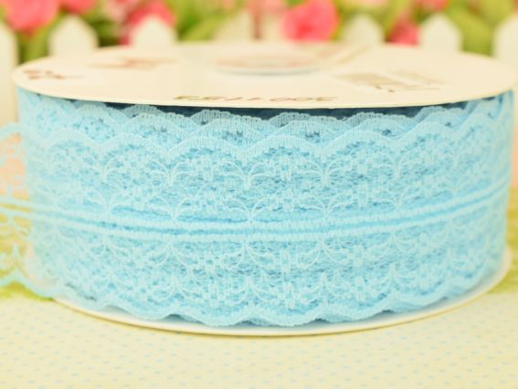 Лента кружевная гипюровая, ширина 45 мм, №01 цвет бирюзовый голубой ,  1 м